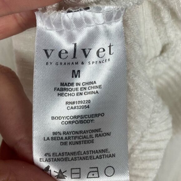 Anthropologie Chrissy Tunic White Velvet Graham Size Medium Long Sleeve Boho M - Picture 7 of 10